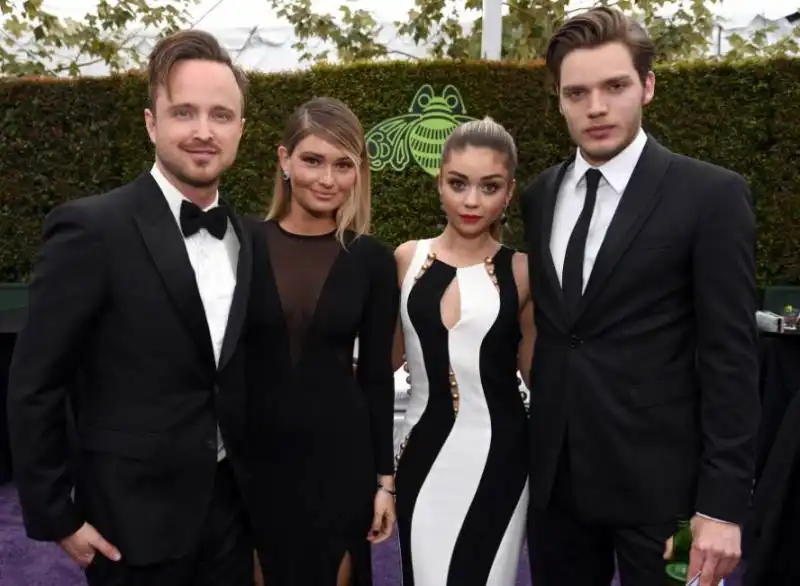 aaron paul, lauren parsekian, sarah hyland, and dominic sherwood