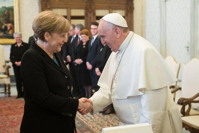 angela merkel con papa francesco bergoglio