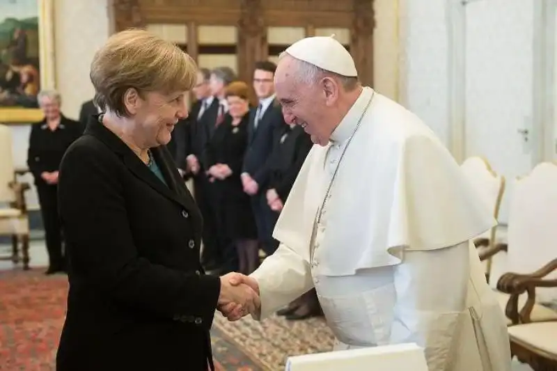 angela merkel con papa francesco bergoglio