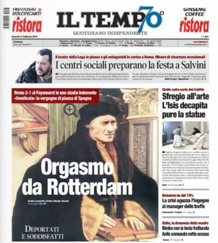 prima pagina del tempo con totti