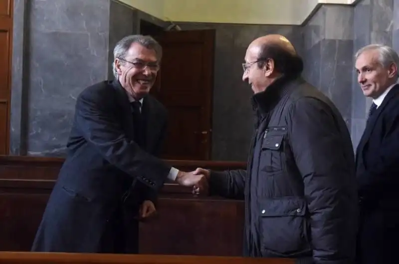 STRETTA DI MANO TRA MASSIMO MORATTI E LUCIANO MOGGI