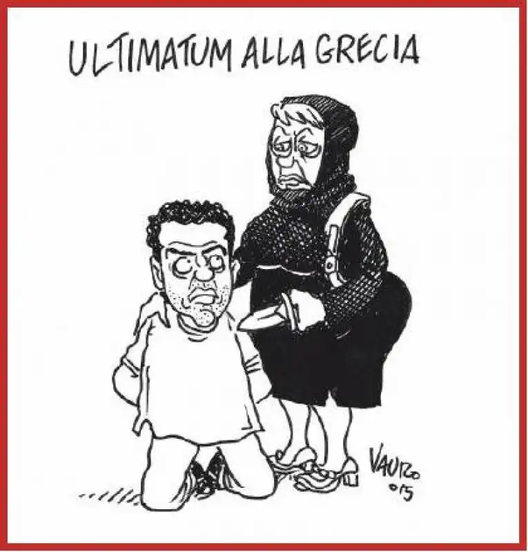 VIGNETTA VAURO - MERKEL TSIPRAS 