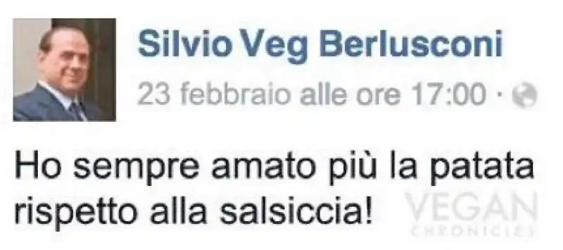 berlusconi vegetariano e la patata