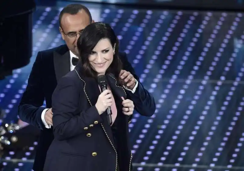 carlo conti e laura pausini