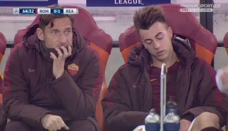 francesco totti ed el sharaawy roma real