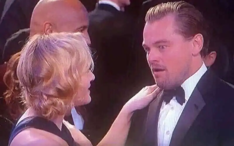 la faccia di leonardo di caprio agli oscar