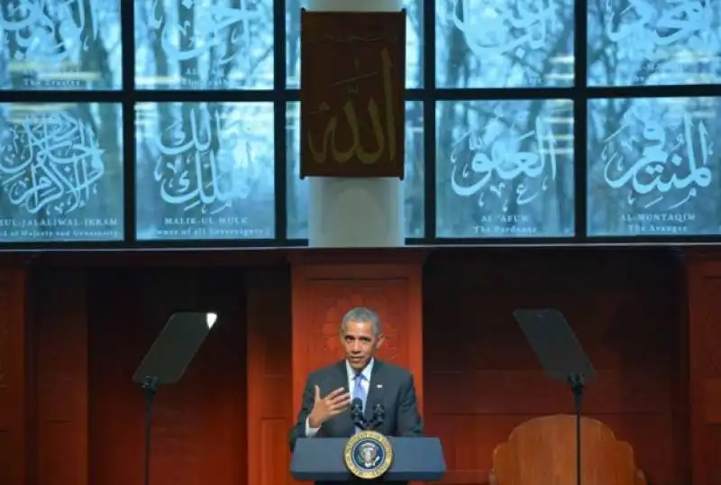 obama in moschea a baltimora   