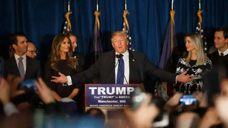 trump vince in new hampshire con figlia e moglie