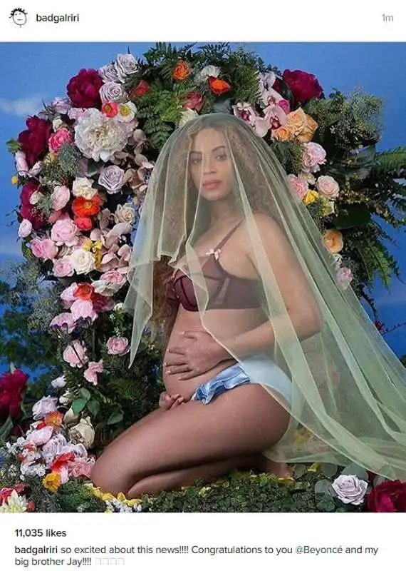 beyonce posta la foto del pancione