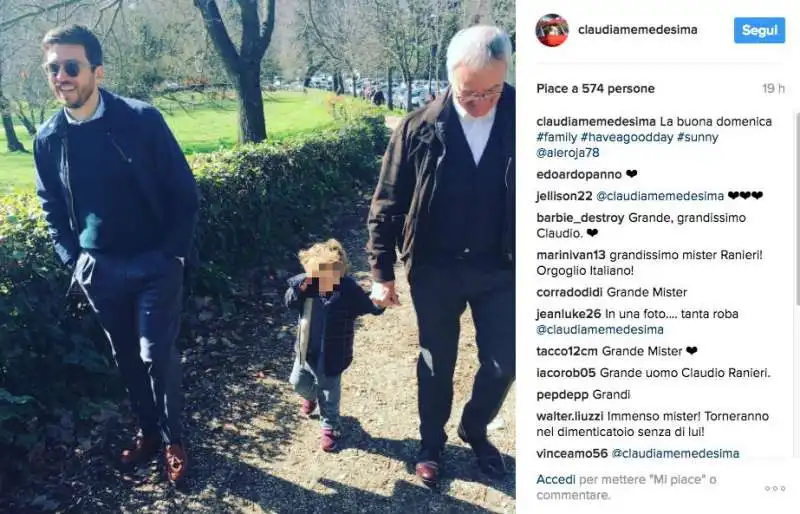 CLAUDIO RANIERI DAL PROFILO INSTAGRAM DELLA FIGLIA