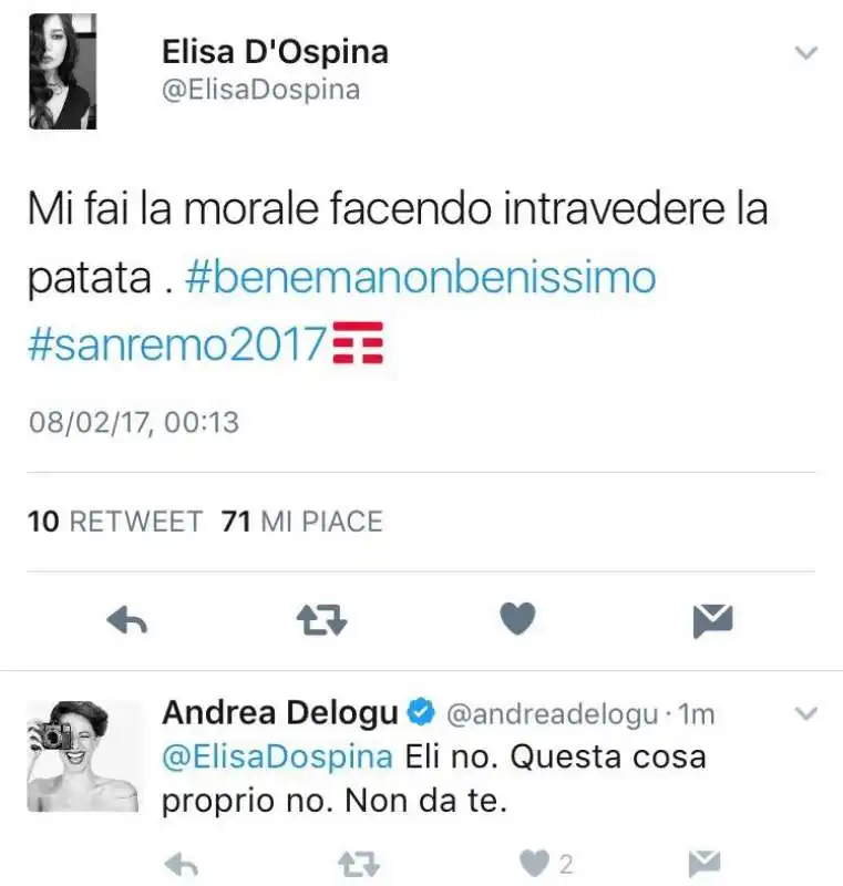 ELISA DOSPINA CONTRO DILETTA LEOTTA