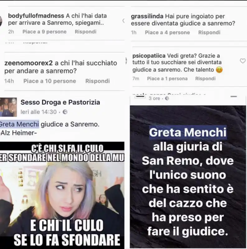 insulti a greta menchi