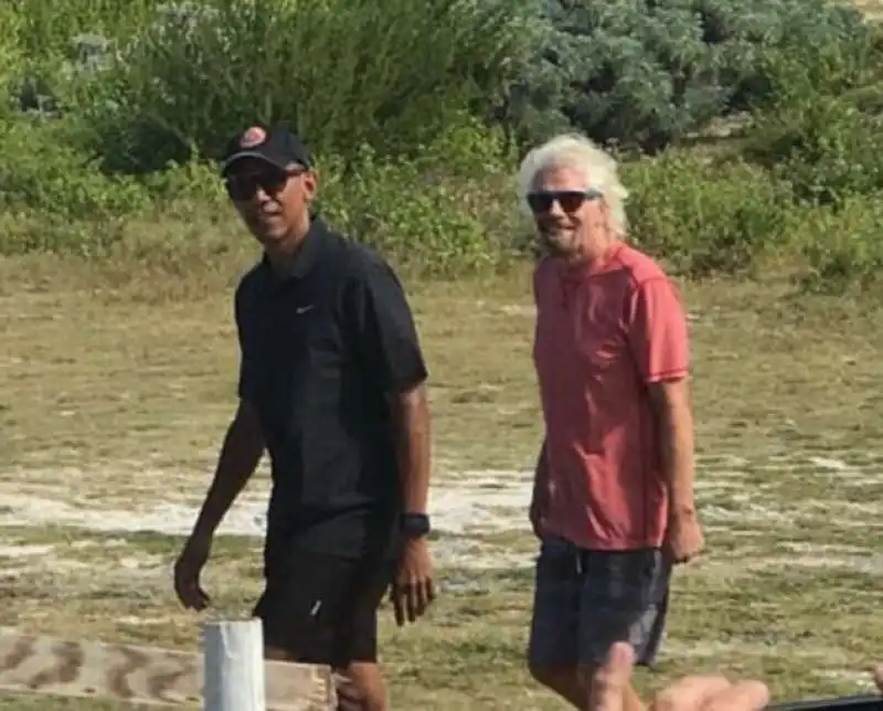 obama e branson in vacanza