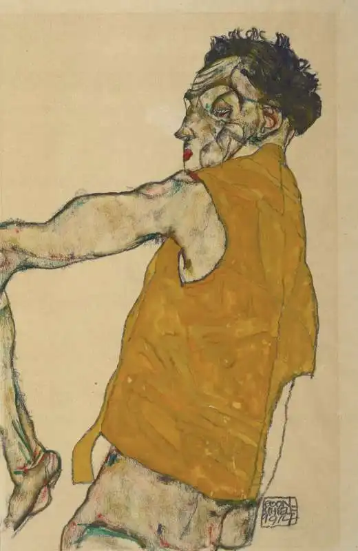 schiele autoritratto in giallo