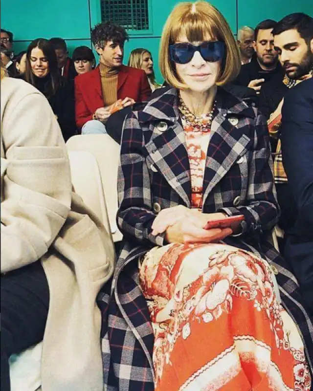 anna wintour alla settimana della moda di milano