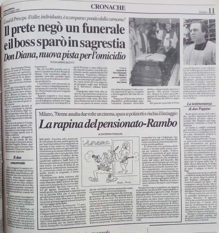 DON GIUSEPPE DIANA - ARTICOLO DI REPUBBLICA 