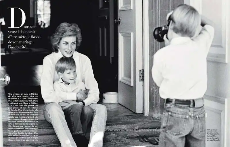 lady diana foto con i  figli william e harry foto di demarchelier