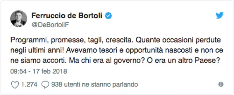 tweet de bortoli anti renzi