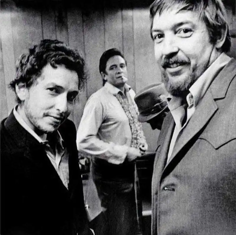 bob dylan, johnny cash e il produttore bob johnston