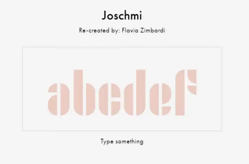 il font  'joschmi' rivisto da flavia zimbardi