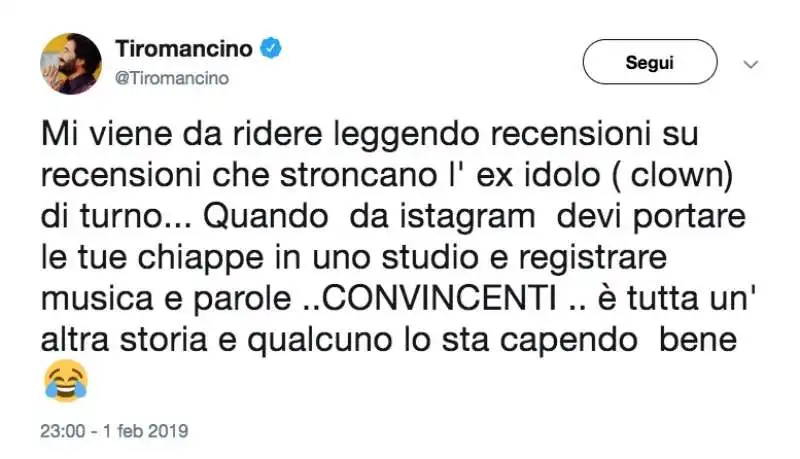 il tweet di federico zampaglione su fedez