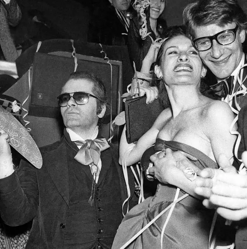 karl lagerfeld e yves saint laurent al matrimonio di paloma picasso