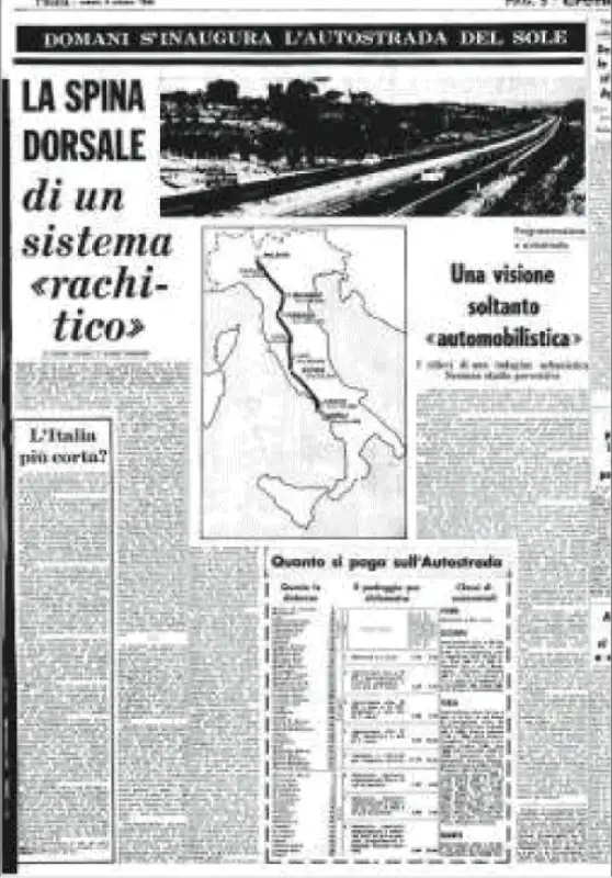 l'unità contro l'autostrada del sole