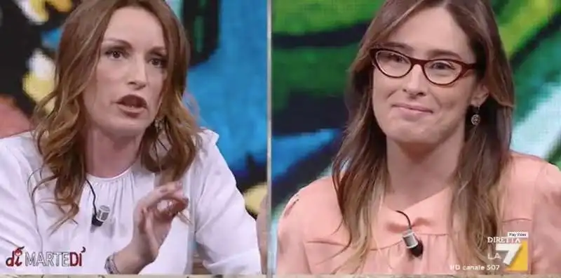 lucia borgonzoni e maria elena boschi a dimartedi  