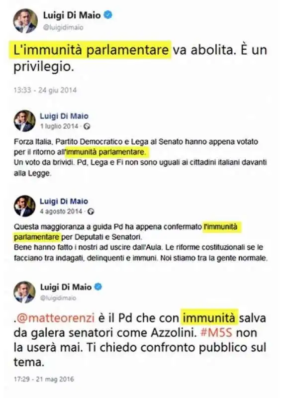 luigi di maio e l immunita parlamentare