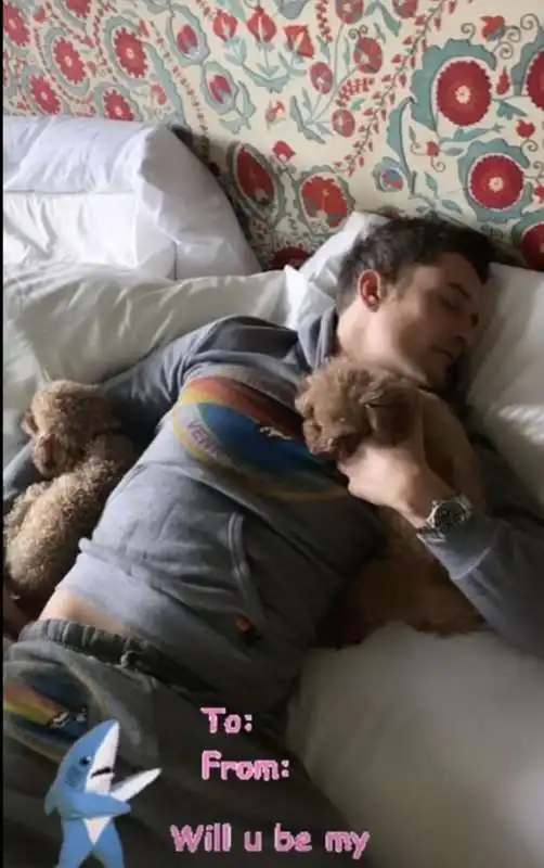 orlando bloom dorme   foto di katy perry