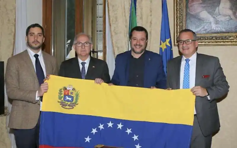 SALVINI INCONTRA UNA DELEGAZIONE VENEZUELANO PRO GUAIDO'