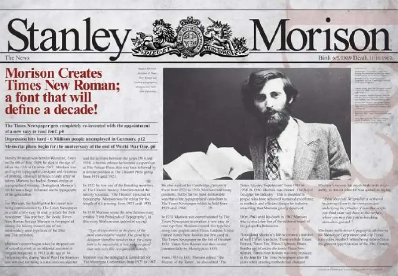 stanley morison creatore del times new roman