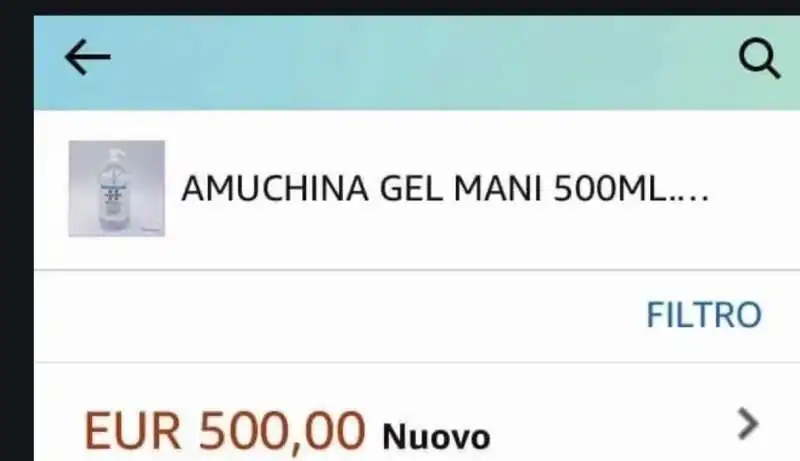 amuchina 500 euro