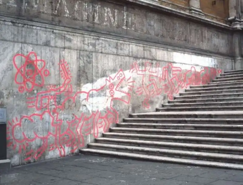 i murali persi di keith haring a roma