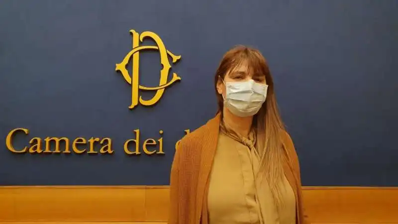 maria teresa baldini alla camera con la mascherina