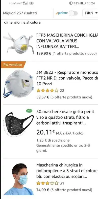 mascherine su amazon