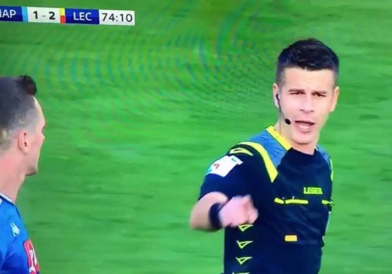 milik e l arbitro giua in napoli lecce