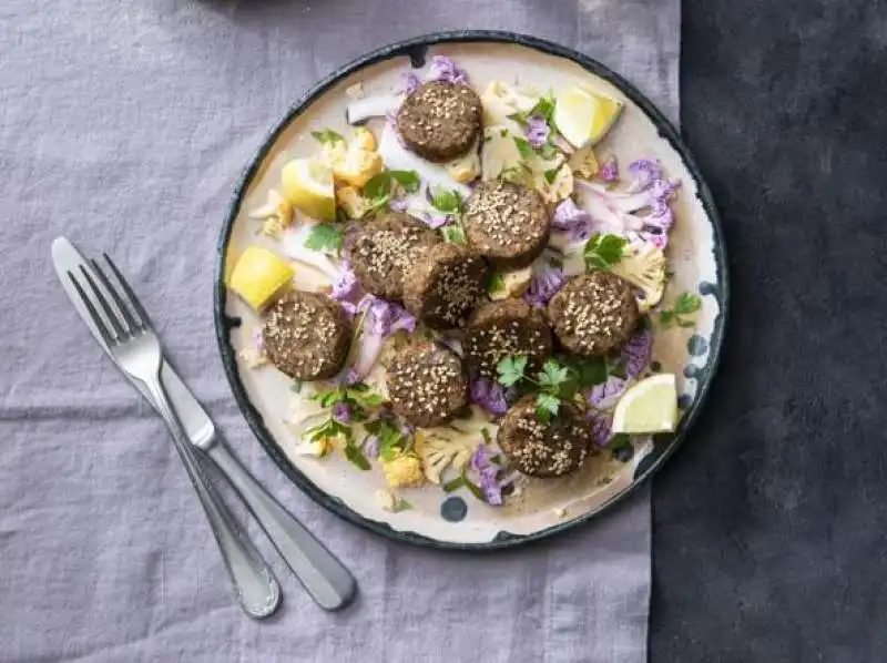 burger di lenticchie e cavolfiore