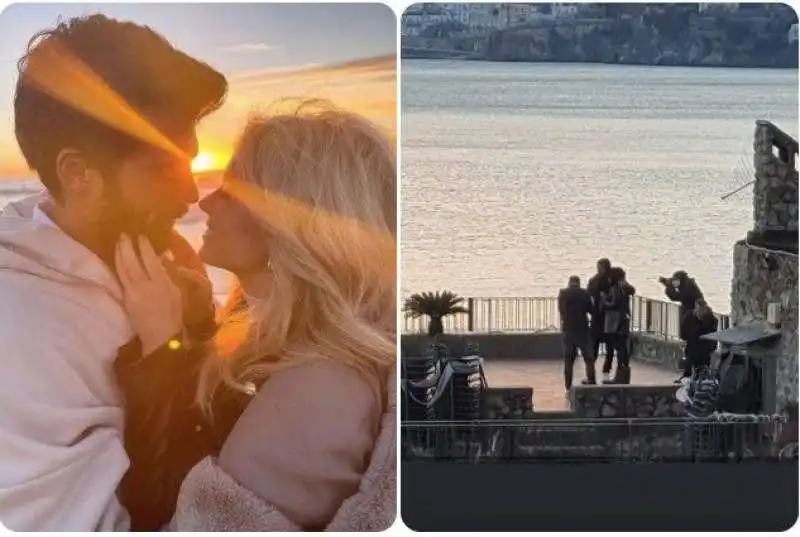 CAN YAMAN DILETTA LEOTTA E LA FOTO ROMANTICA IN COSTIERA AMALFITANA CON FOTOGRAFI AL SEGUITO