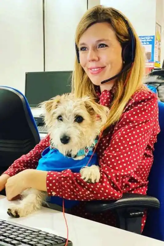 carrie symonds e il cane dilyn 2