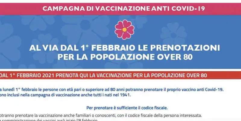 il sito per prenotare il vaccino della regione lazio crasha  