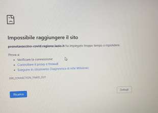 il sito per prenotare il vaccino della regione lazio crasha 2