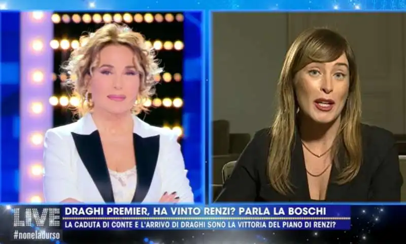 MARIA ELENA BOSCHI OSPITE DI LIVE NON E' LA D'URSO 