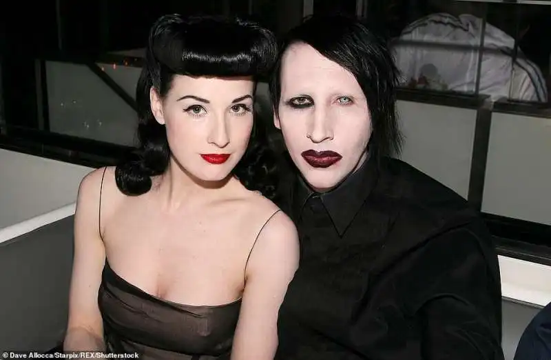 marilyn manson con l'ex moglie dita von teese