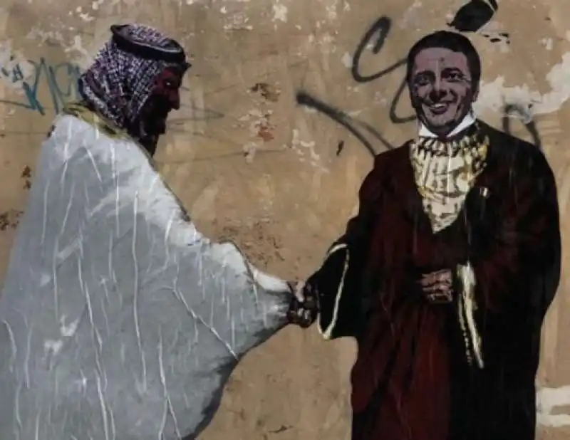 mohammed bin salman e matteo renzi   il murale a roma 2