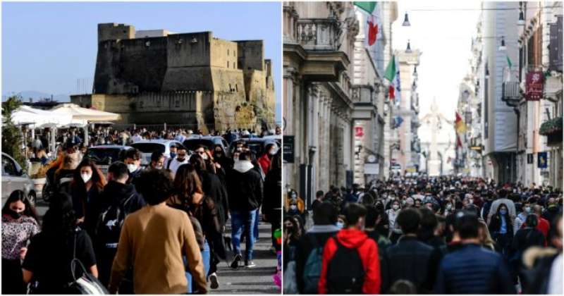 pienone a roma e napoli in zona gialla