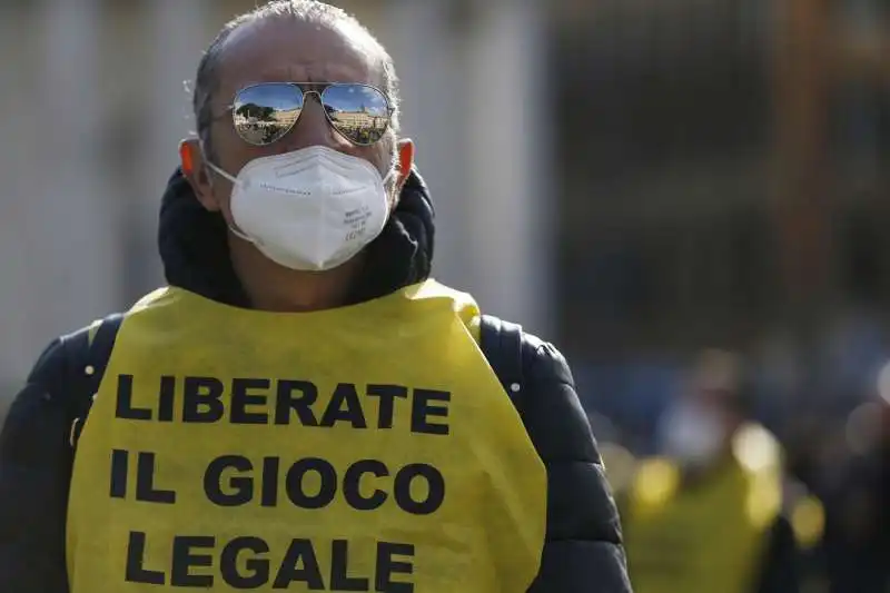  roma, manifestazione dei lavoratori del gioco legale 