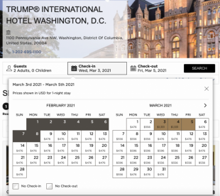 trump international hotel washington tariffe