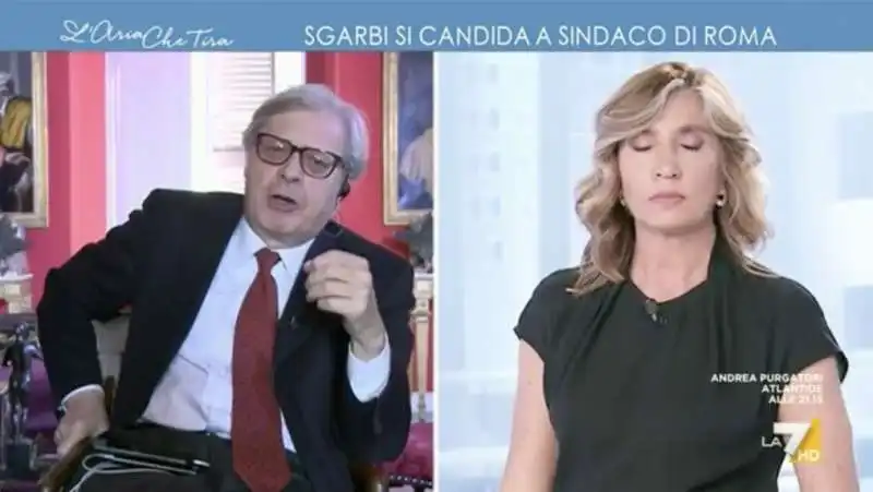 vittorio sgarbi myrta merlino   l'aria che tira