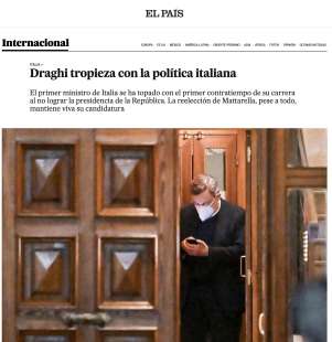 articolo di el pais sulla mancata elezione di draghi al quirinale